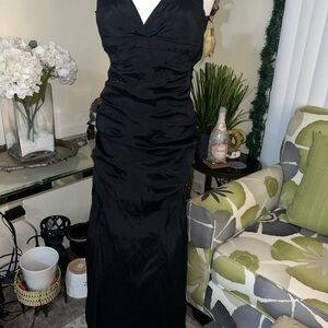 Xscape Black Ruched Maxi Dress